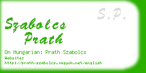 szabolcs prath business card